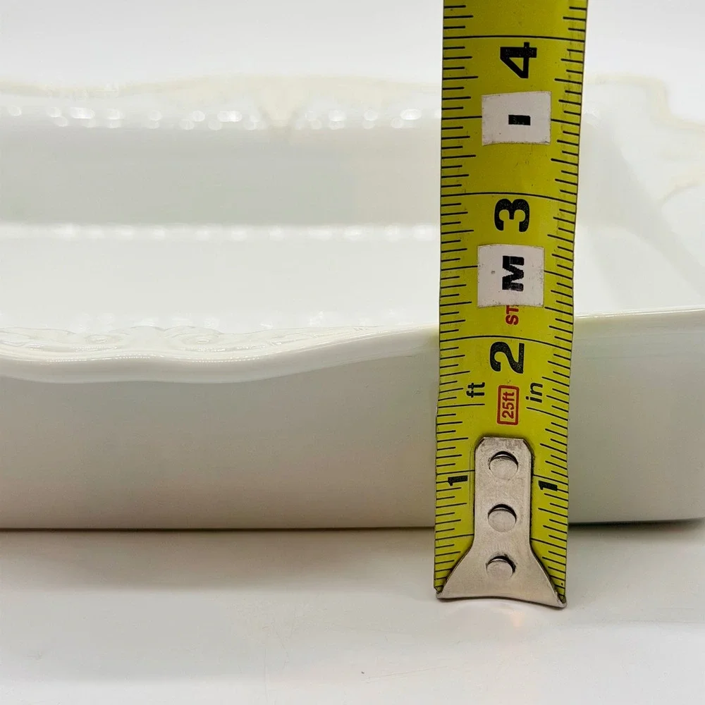 Lenox Butler's Pantry Square Baker Ceramic White Embossed‎ Serving Dish